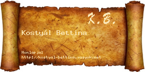 Kostyál Bettina névjegykártya
